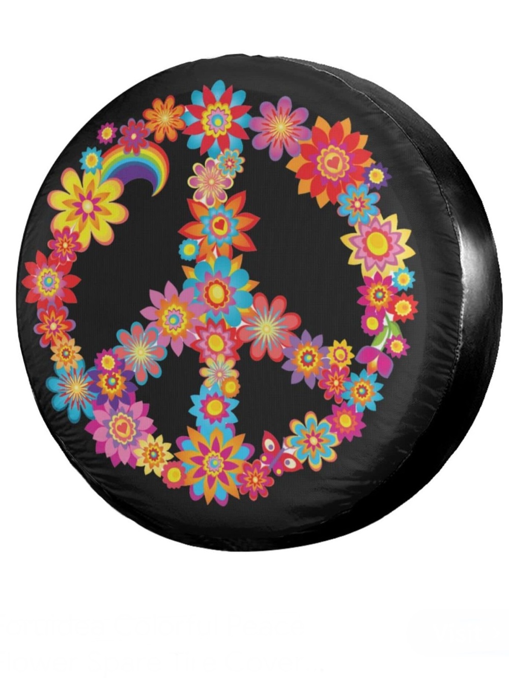 Peace Flower Spare Tire Cover